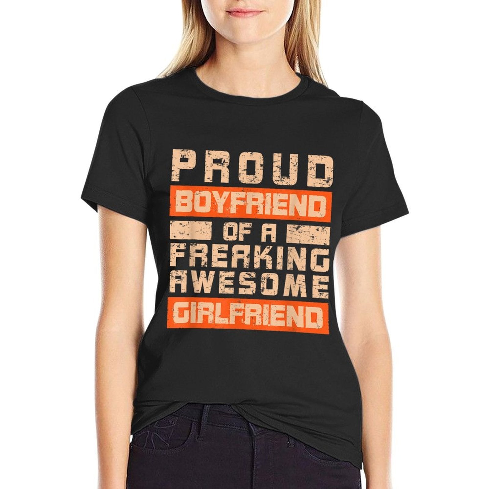 Proud Boyfriend of A Freaking Awesome Girlfriend Gift Men  Graphic-printed T-Shirt