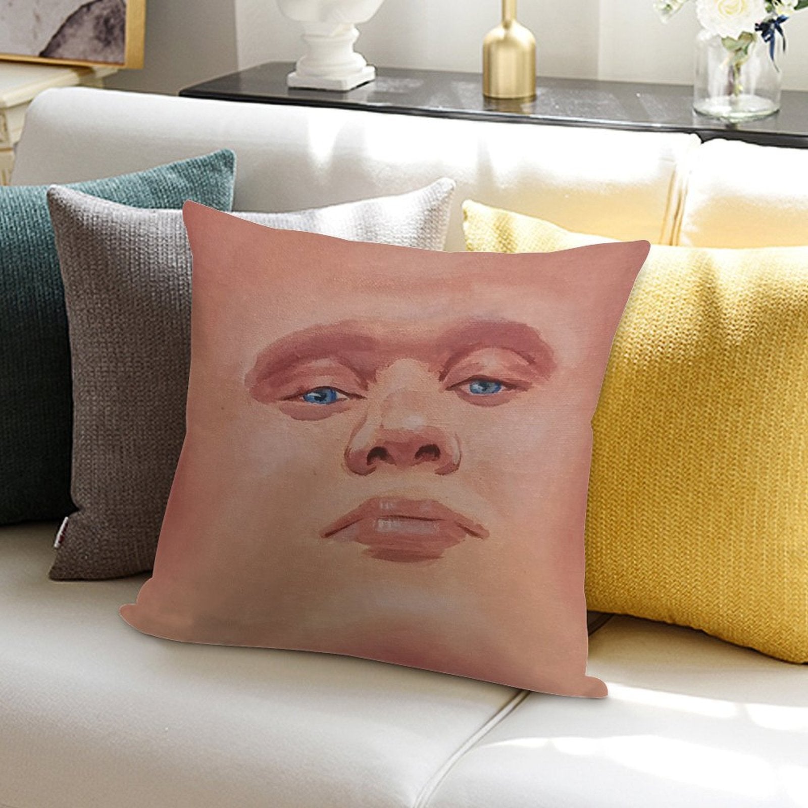 Smug Erling Haaland Face Soft Durable Construction Throw Pillow