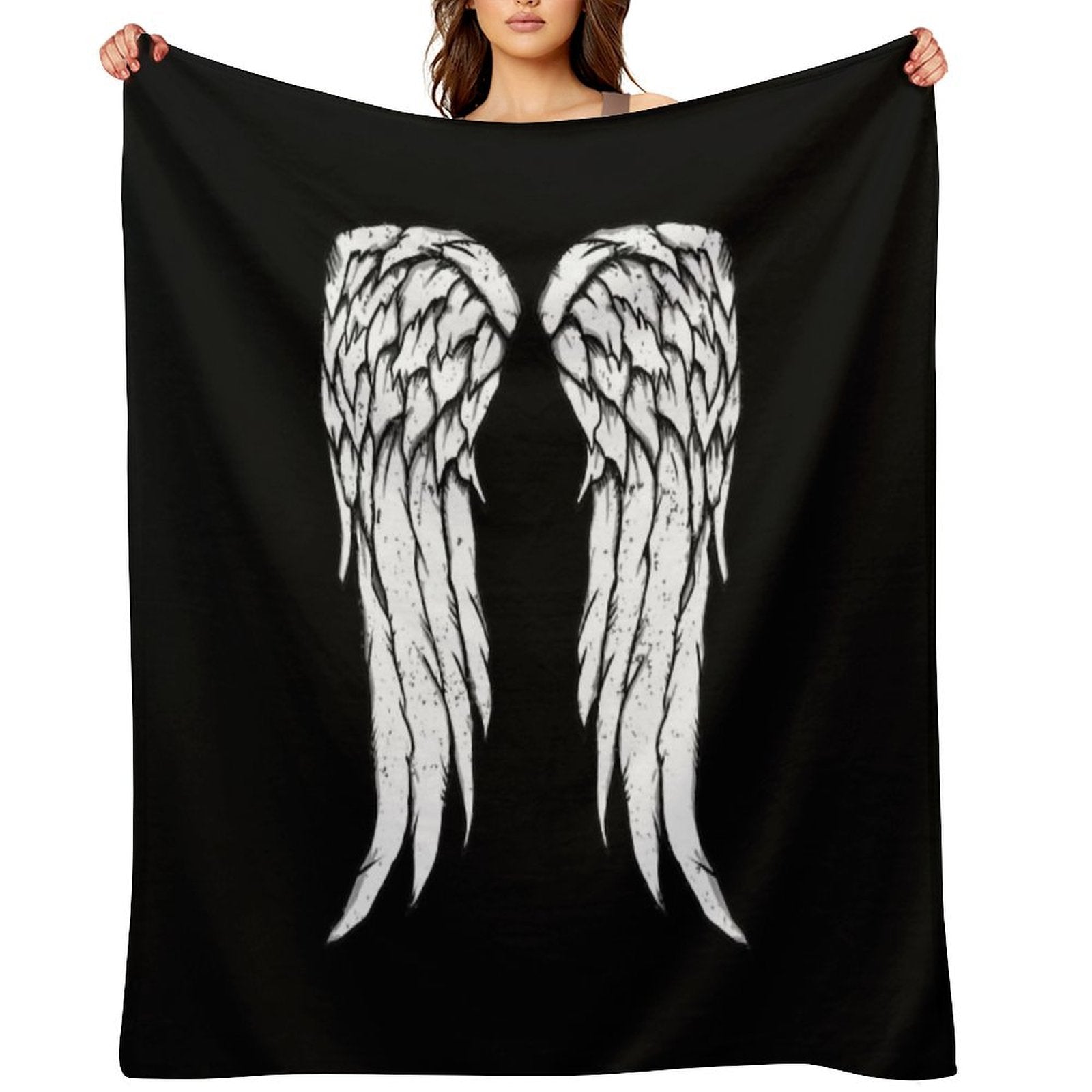 Daryl Dixon Wings - Zombie Compact Throw Blanket