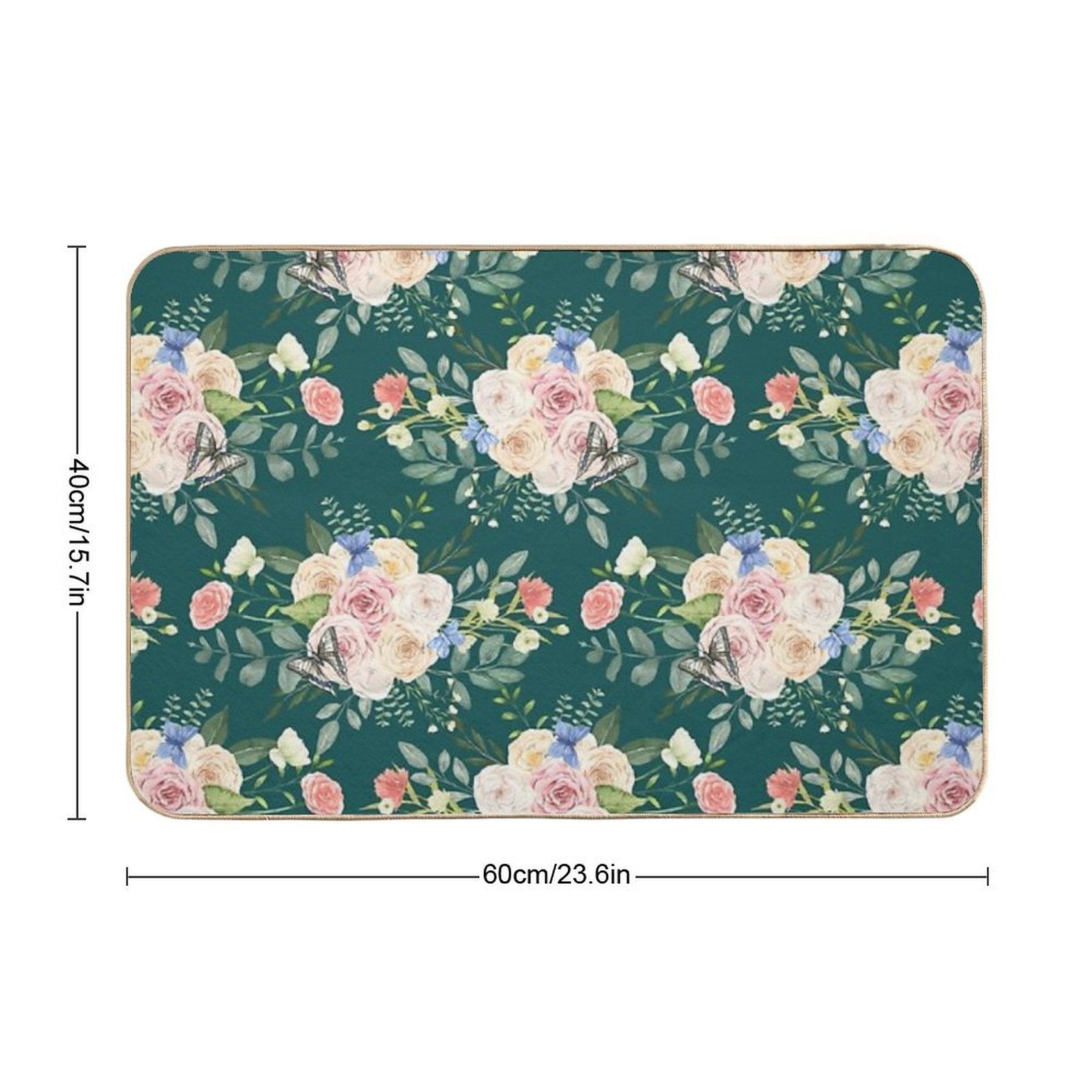 Butterflies,flowers,roses,spring,summer  Easy To Clean Bath Mat