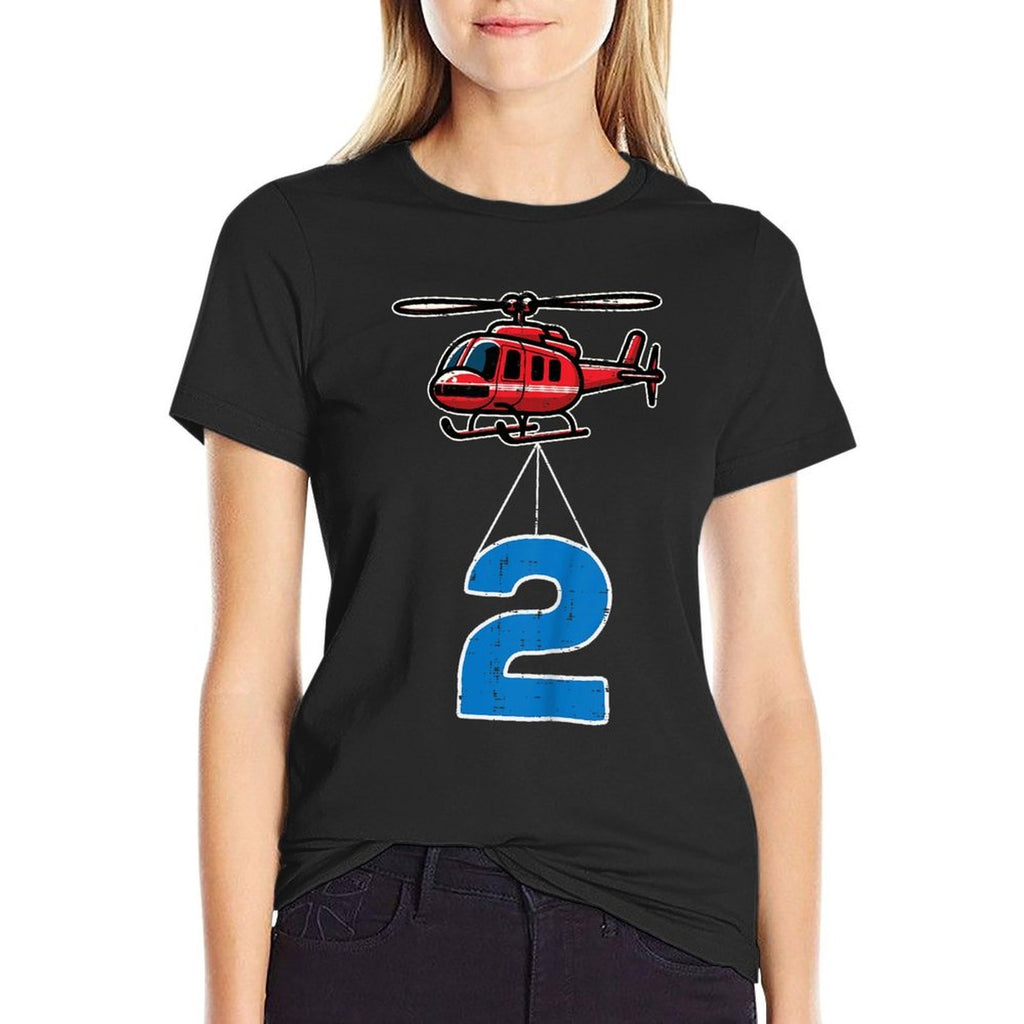 Kids 2nd Birthday Helicopter 2 Two Year Old Bday Toddler Boys Kid  Odor-resistant T-Shirt