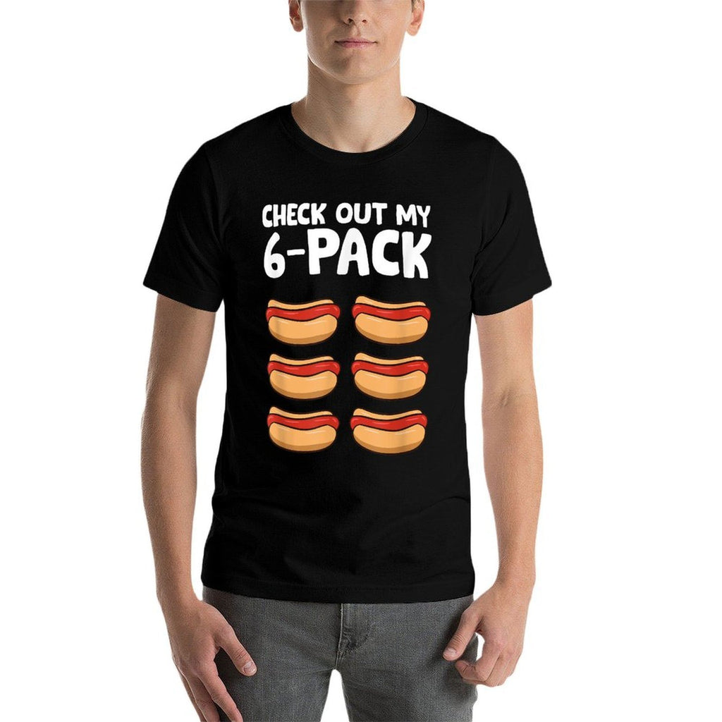 Funny Hotdog Lover Check Out My 6 Pack Hot Dog for Men Women Girls Kids  Odor-resistant T-Shirt