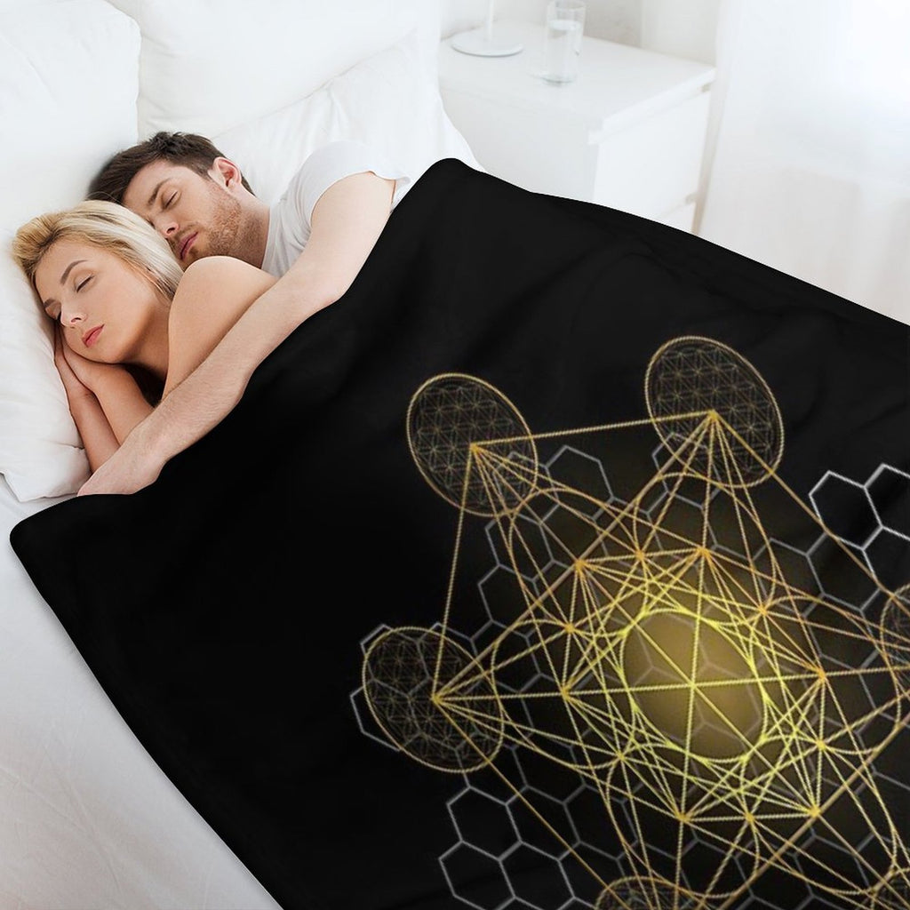Sacred Geometry Metatron's Cube Quick-dry Throw Blanket