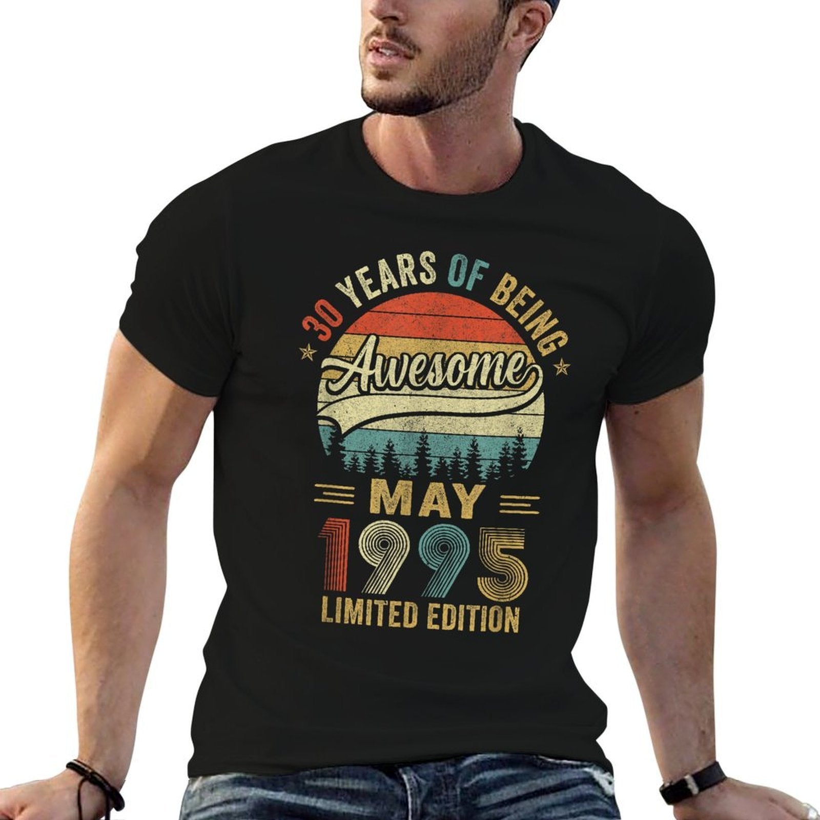 Vintage May 1995 30 Year Old 30Th Birthday Men Women  Rolled Sleeves T-Shirt