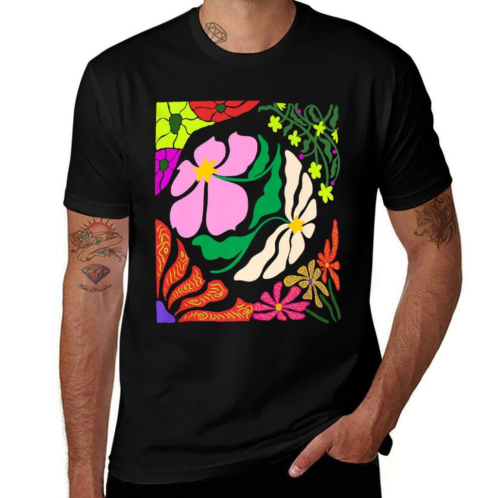 Matisse Inspired Botanical Floral Abstract Pattern Premium Comfortable T-Shirt