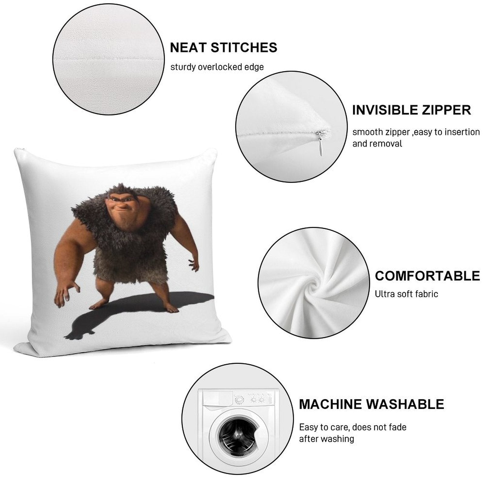 Grug Soft Easy Maintenance Throw Pillow