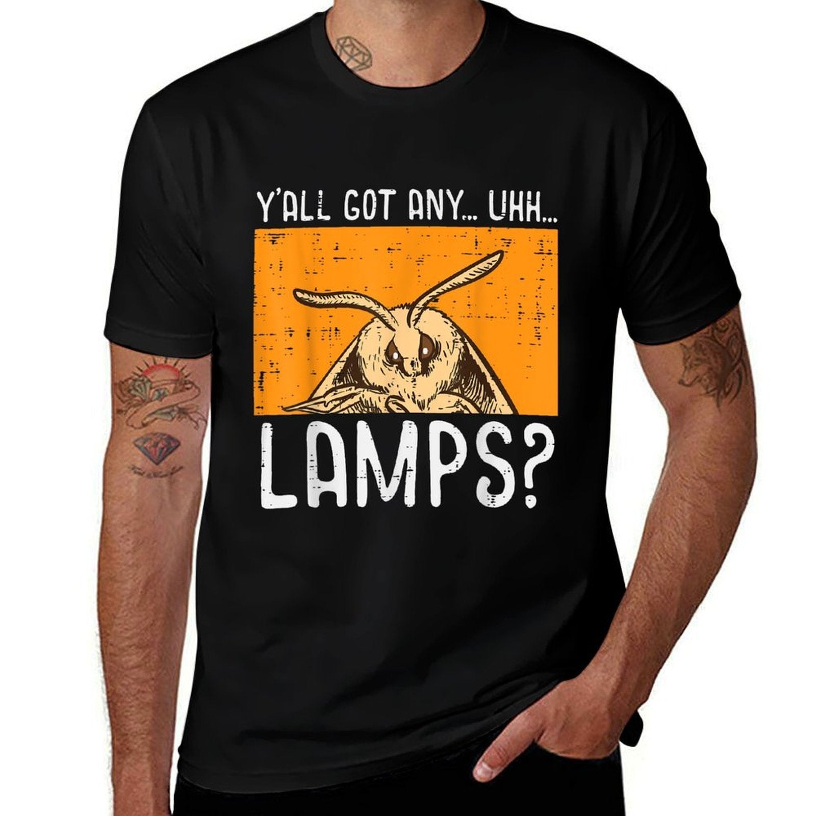 Moth Yall Got Lamps Funny Insect Meme Women Girls Kids Men  Easy-care T-Shirt