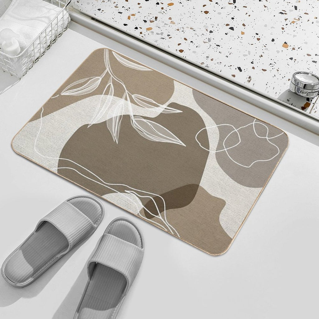 Leafy Lane in Neutral 1  Repositionable Bath Mat