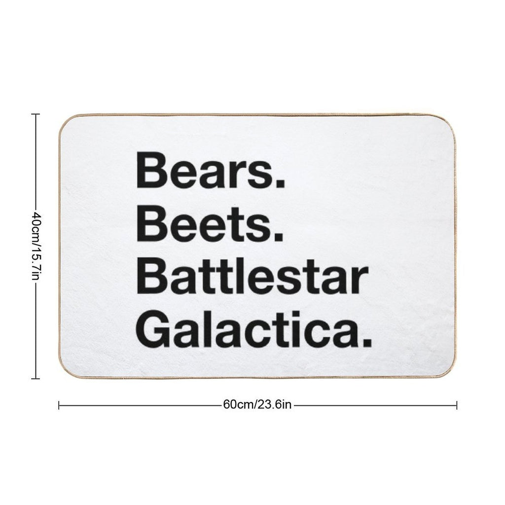 Bears. Beets. Batttlestar Galactica. Durable Bath Mat