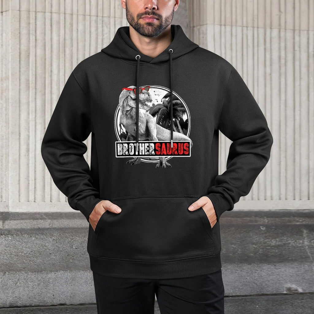 Brothersaurus T-Rex Dinosaur Brother Dinosaur Medium-Weight Fabric Hoodie