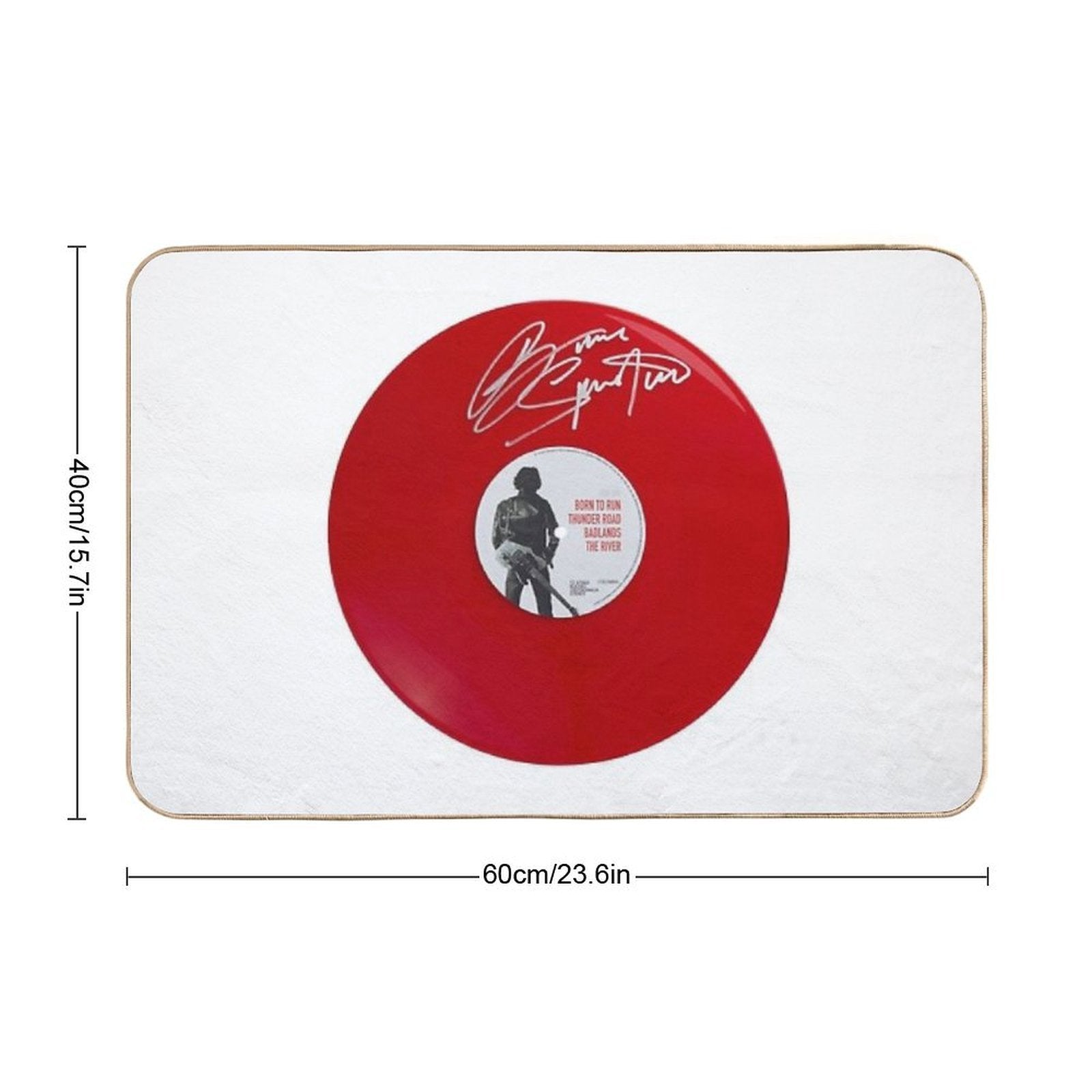 Bruce Springsteen Born To Run Red Autographed Vinyl Record Artwork  Long-Lasting Bath Mat