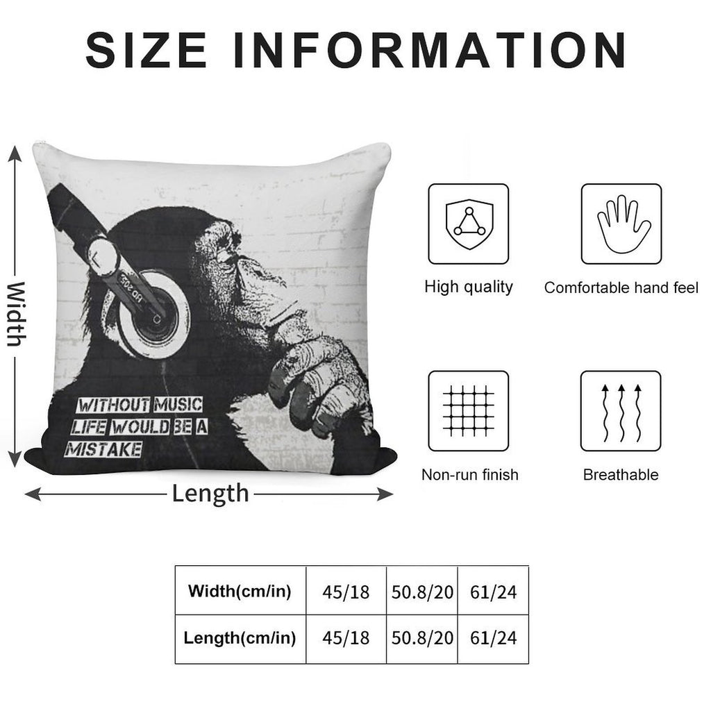 Without Music Life Would Be A Mistake Soft Easy Maintenance Throw Pillow