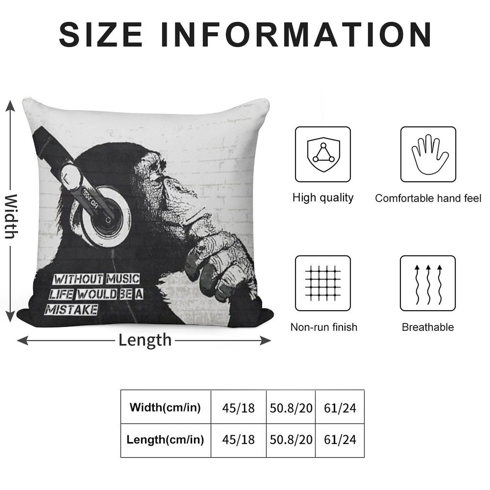 Without Music Life Would Be A Mistake Soft Easy Maintenance Throw Pillow