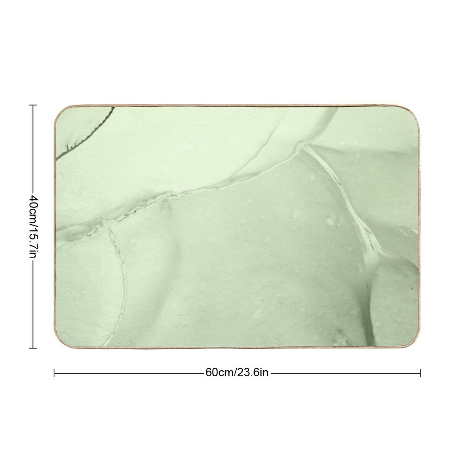 Soft Pastel Green, Sage Green Marble  Easy To Clean Bath Mat