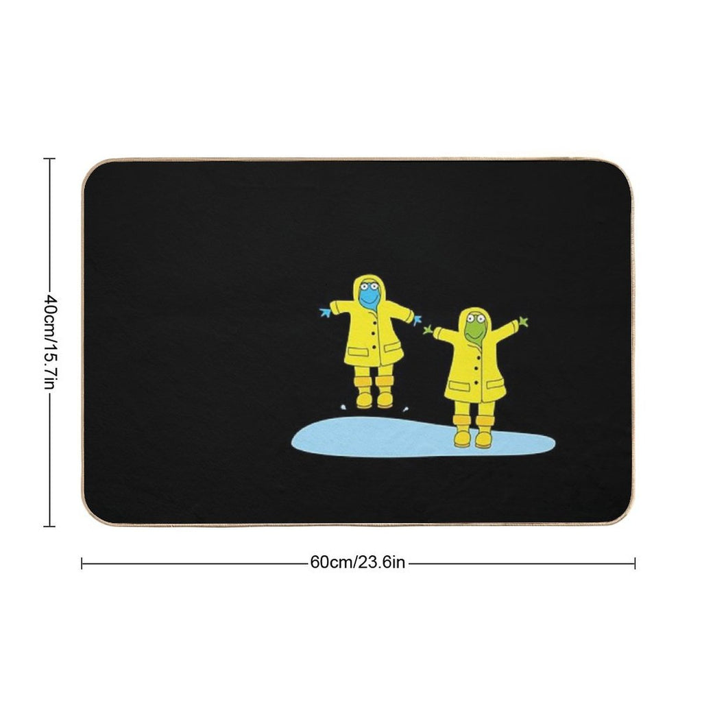 Frogs Splashing in The Rain  High-Traffic Bath Mat
