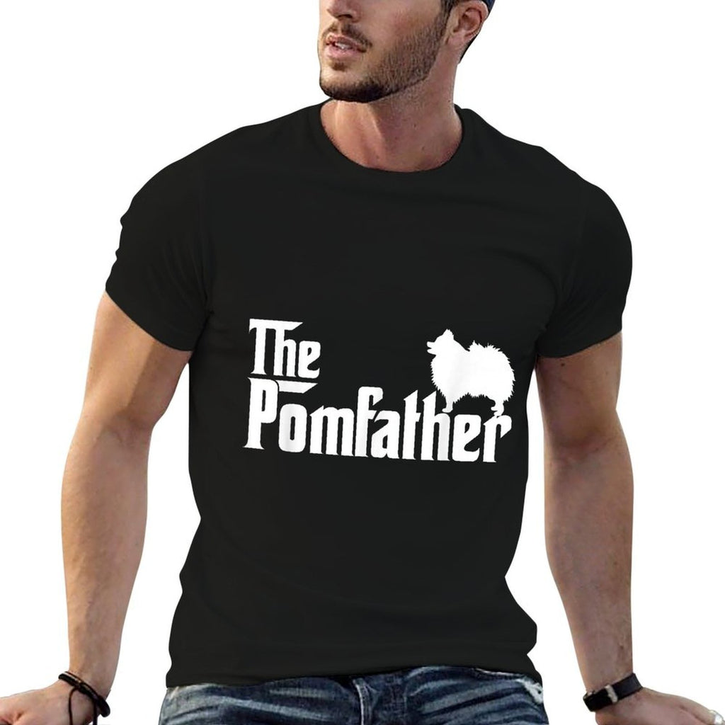Mens Funny Pomeranian Father Dad The Pom Father Dog Lover  Lightweight T-Shirt