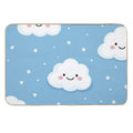 Cute Smiling Clouds  Repositionable Bath Mat