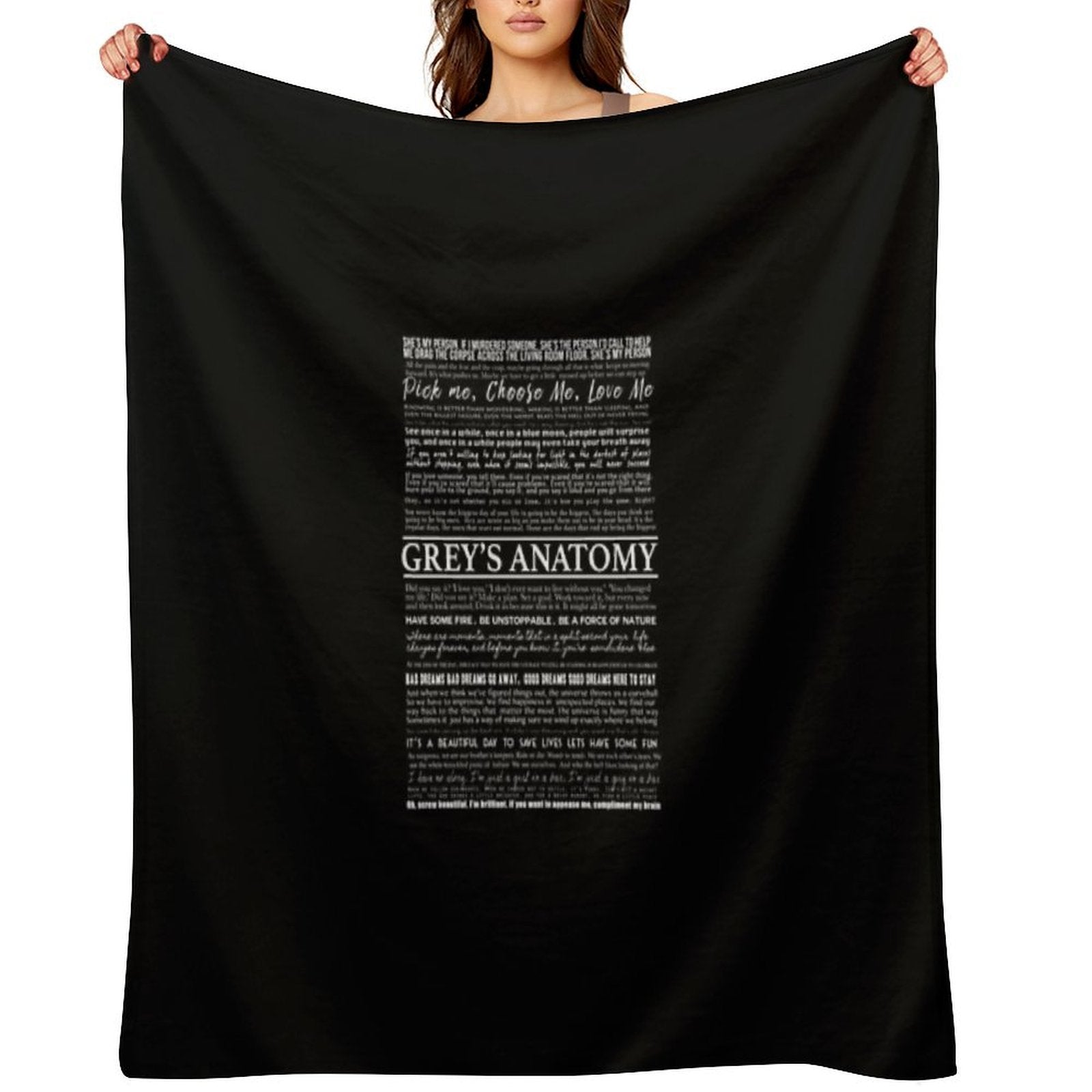 Typography Black Eco-conscious Throw Blanket