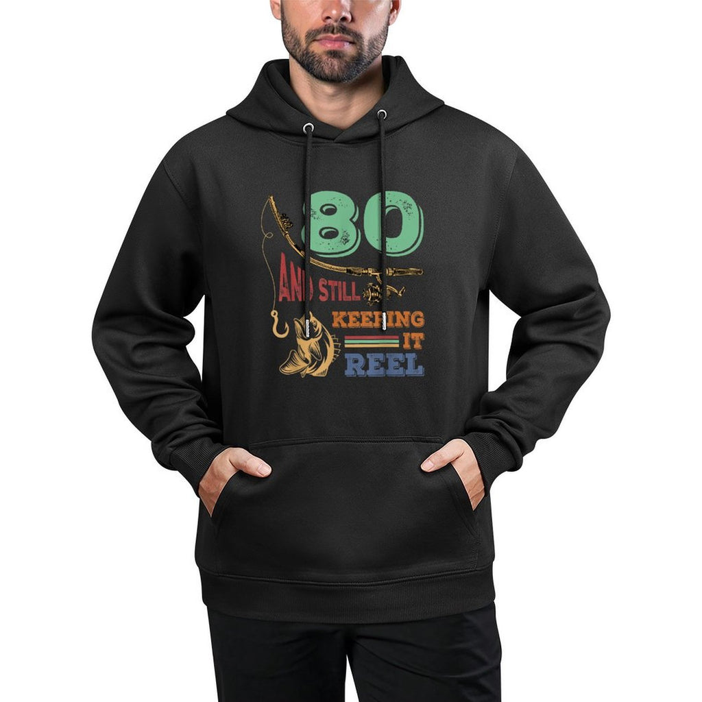 80th Birthday Fishing  Turning 80  Fisherman Mens Pun Gift Unisex Design Hoodie