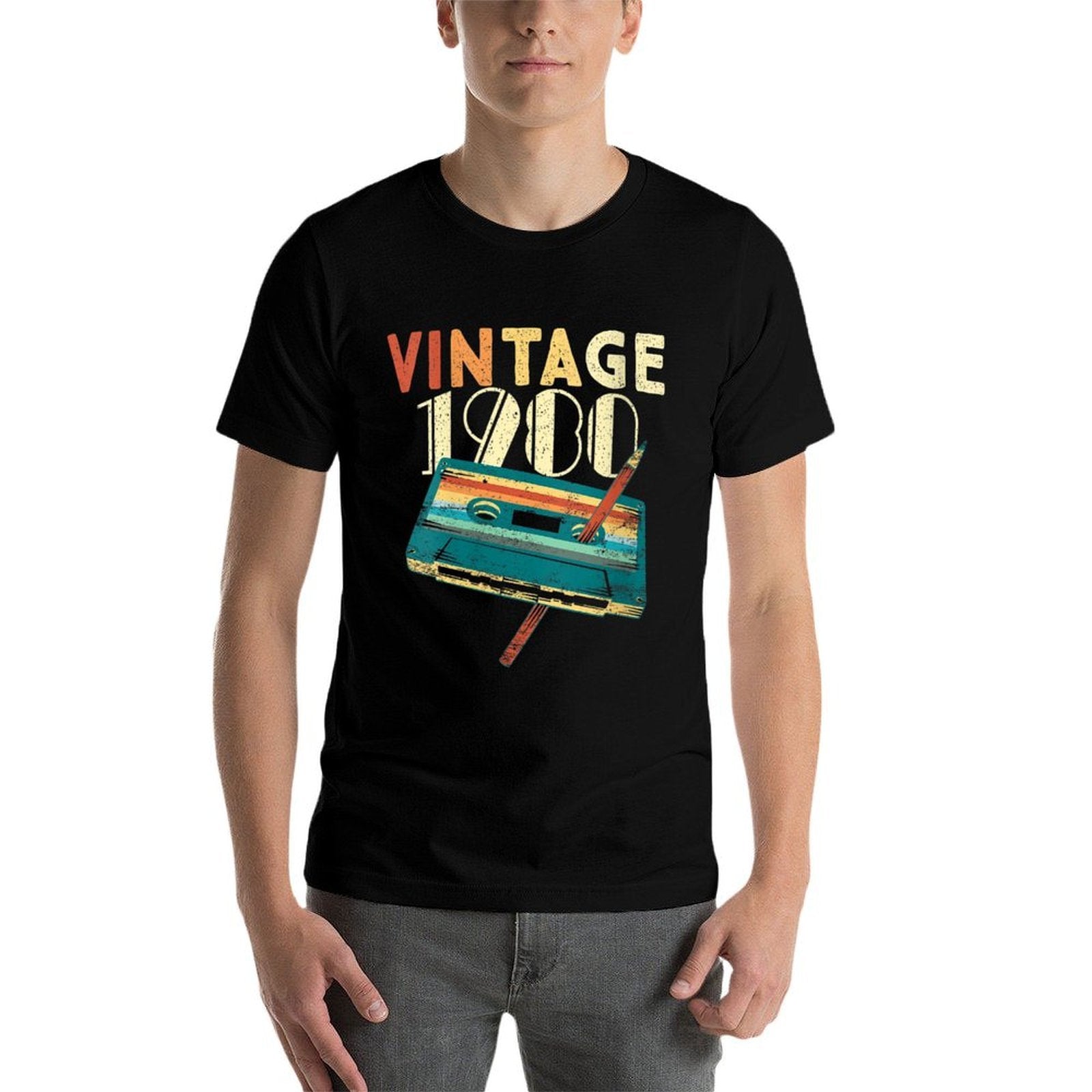 Womens Vintage 1980 Music Cassette 40th Birthday Gifts 40 Years Old  Affordable Price T-Shirt