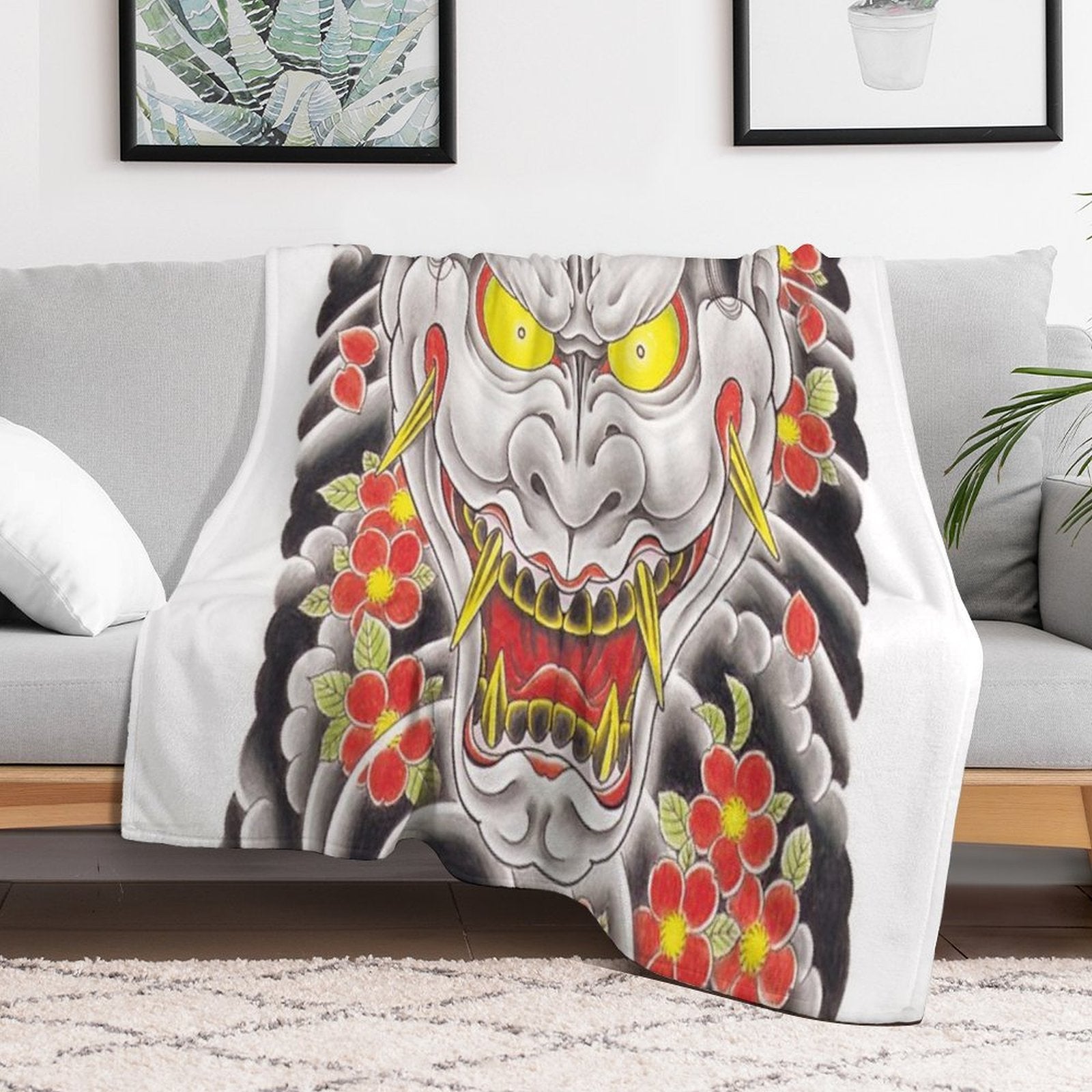 Goro Majima Hanya Tattoo Large Version Travel-friendly Throw Blanket