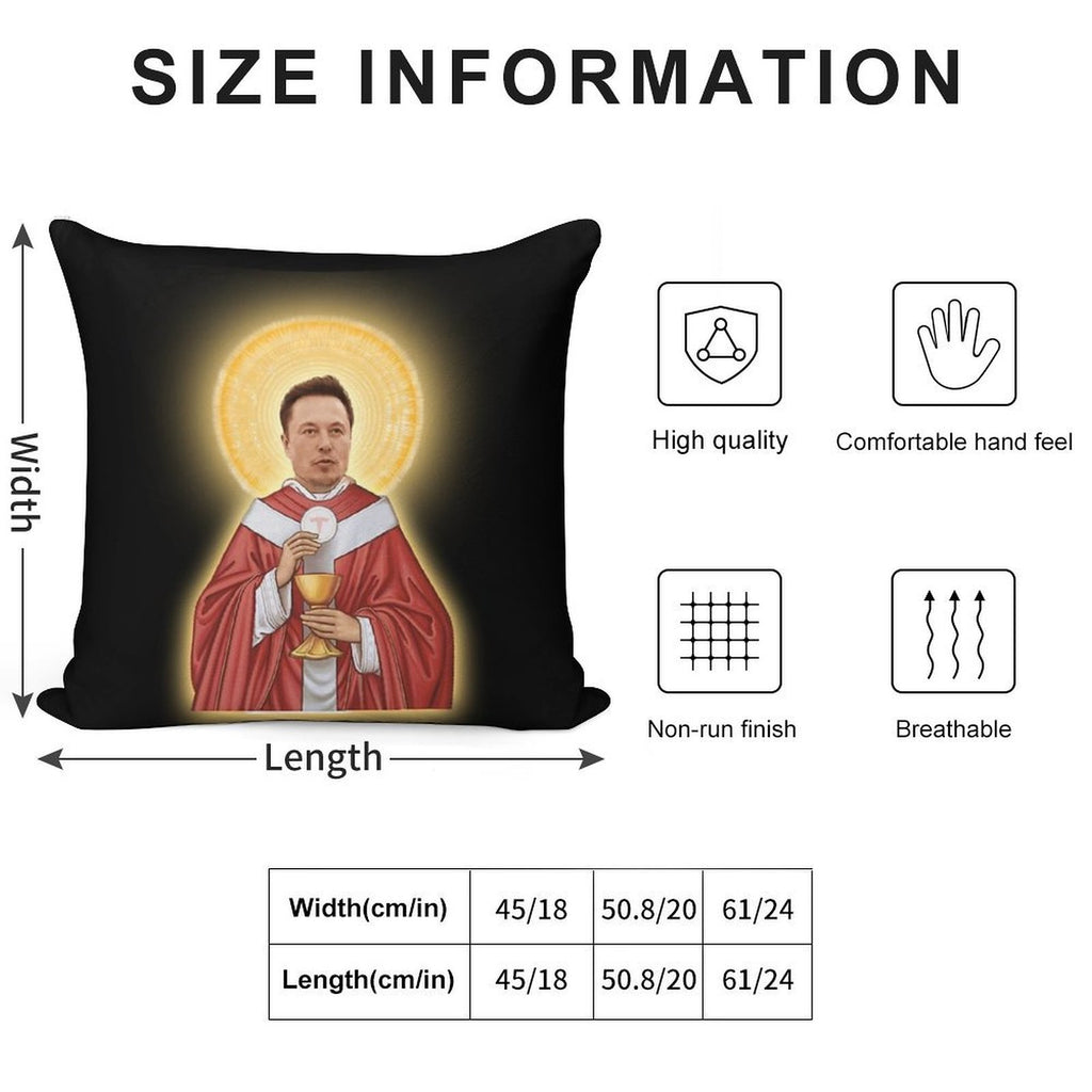 Elon Musk As Jesus Soft Luxury Feel Throw Pillow