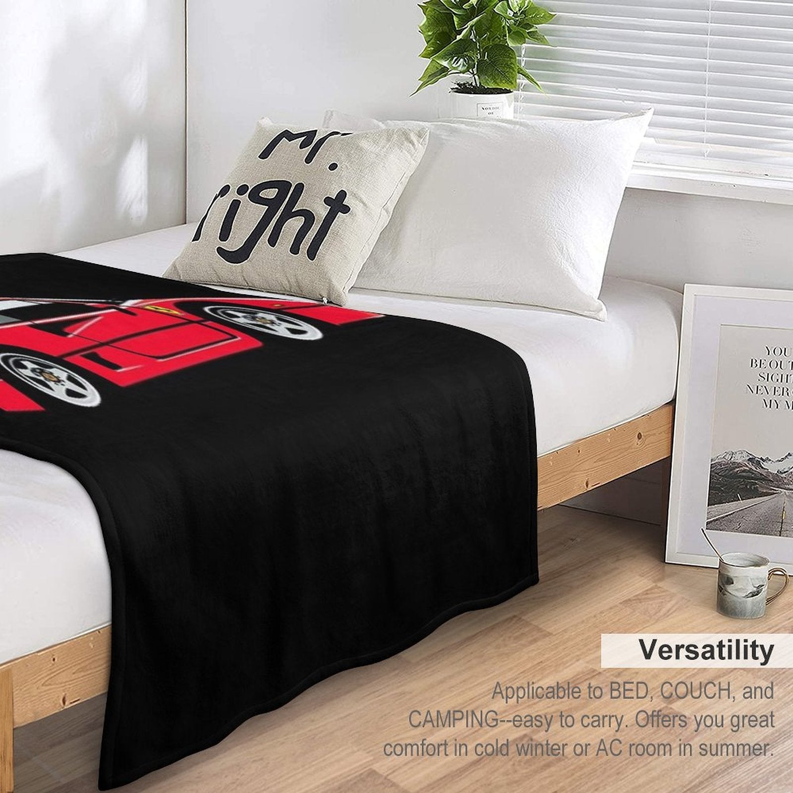 Red F40 Wrinkle-free Throw Blanket