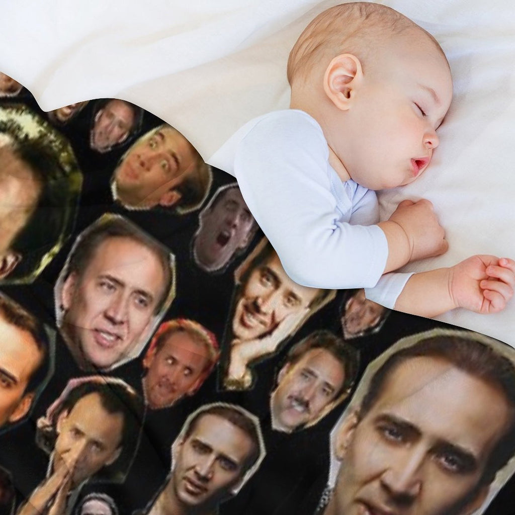 Nicholas Cage Faces Pattern - Nicolas Cage - Nick Cage - Nic Cage Faces Pattern Comfort Throw Blanket