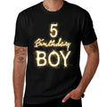 5th Birthday Boy 5 Years Old Gold Sparks  Odor-resistant T-Shirt