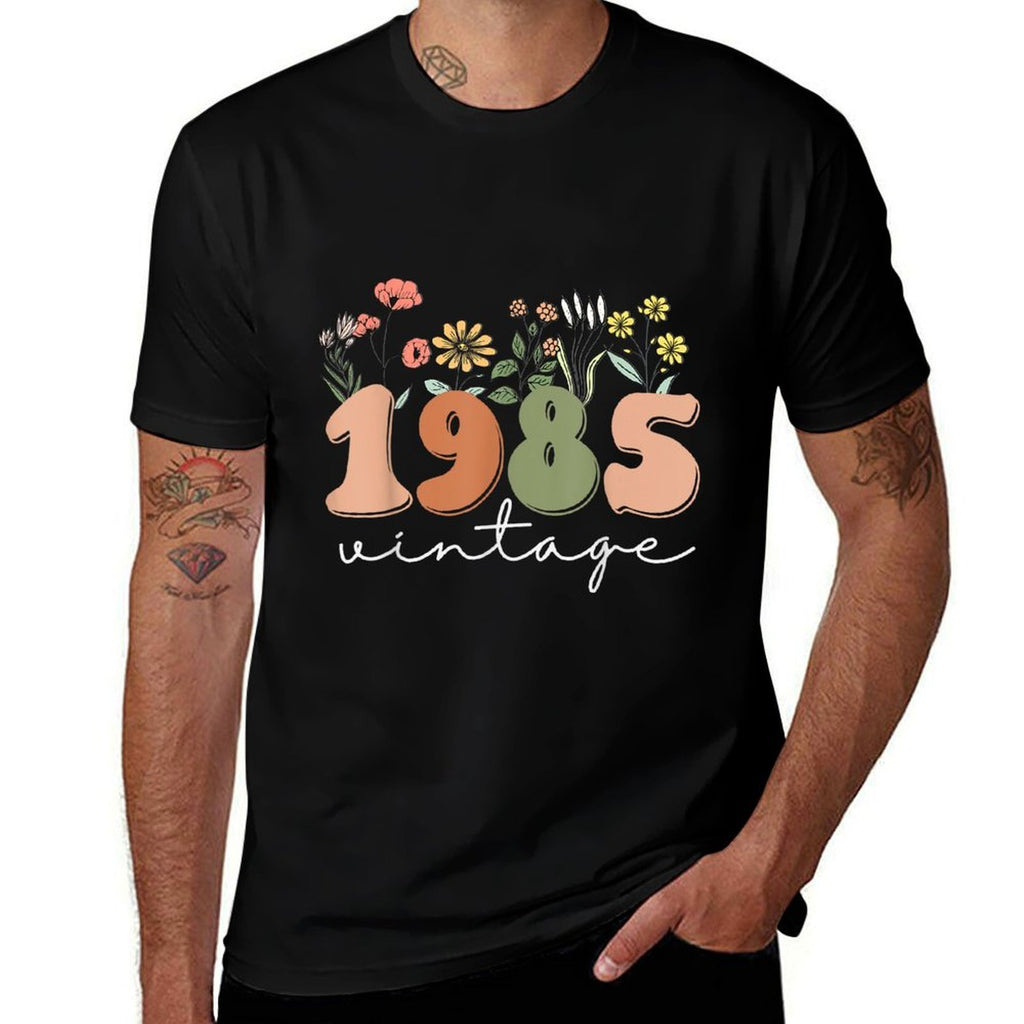 40 Years Old Vintage 1985 40th Birthday Wildflower Women  High-quality Stitching T-Shirt