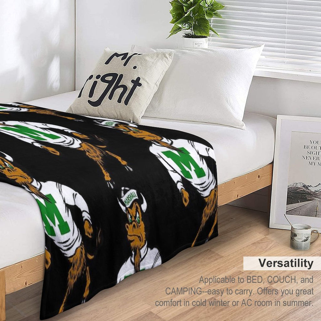 Marshal U. Vintage Retro Mascot Logo Easy Care Throw Blanket