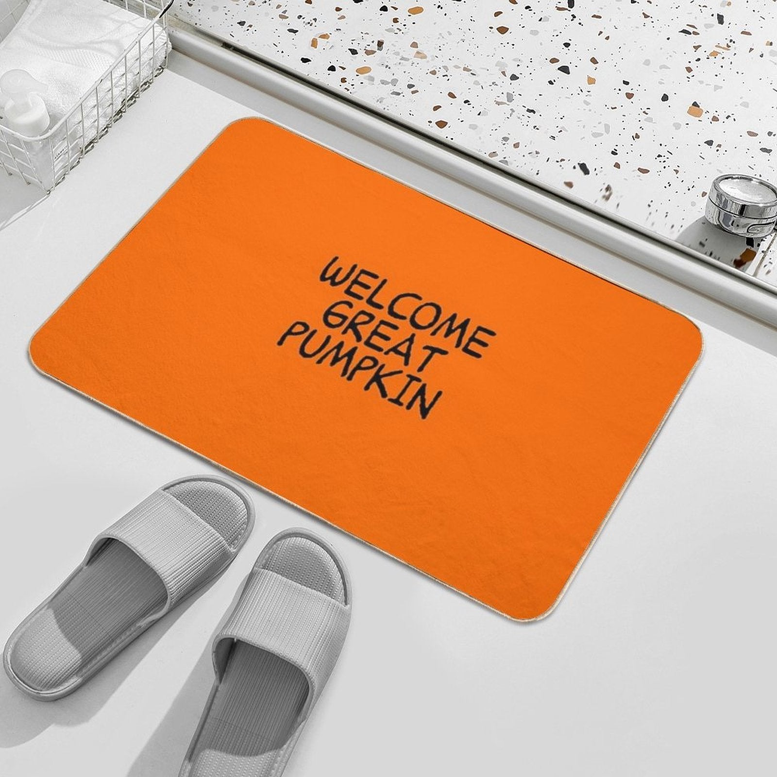 Welcome Great Pumpkin  Pet-Safe Bath Mat