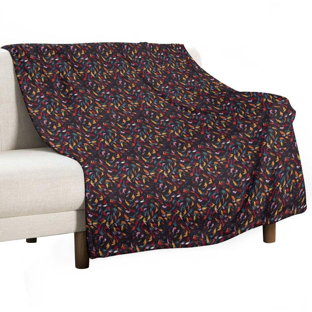 Colorful Leaf Swirl Lightweight Throw Blanket