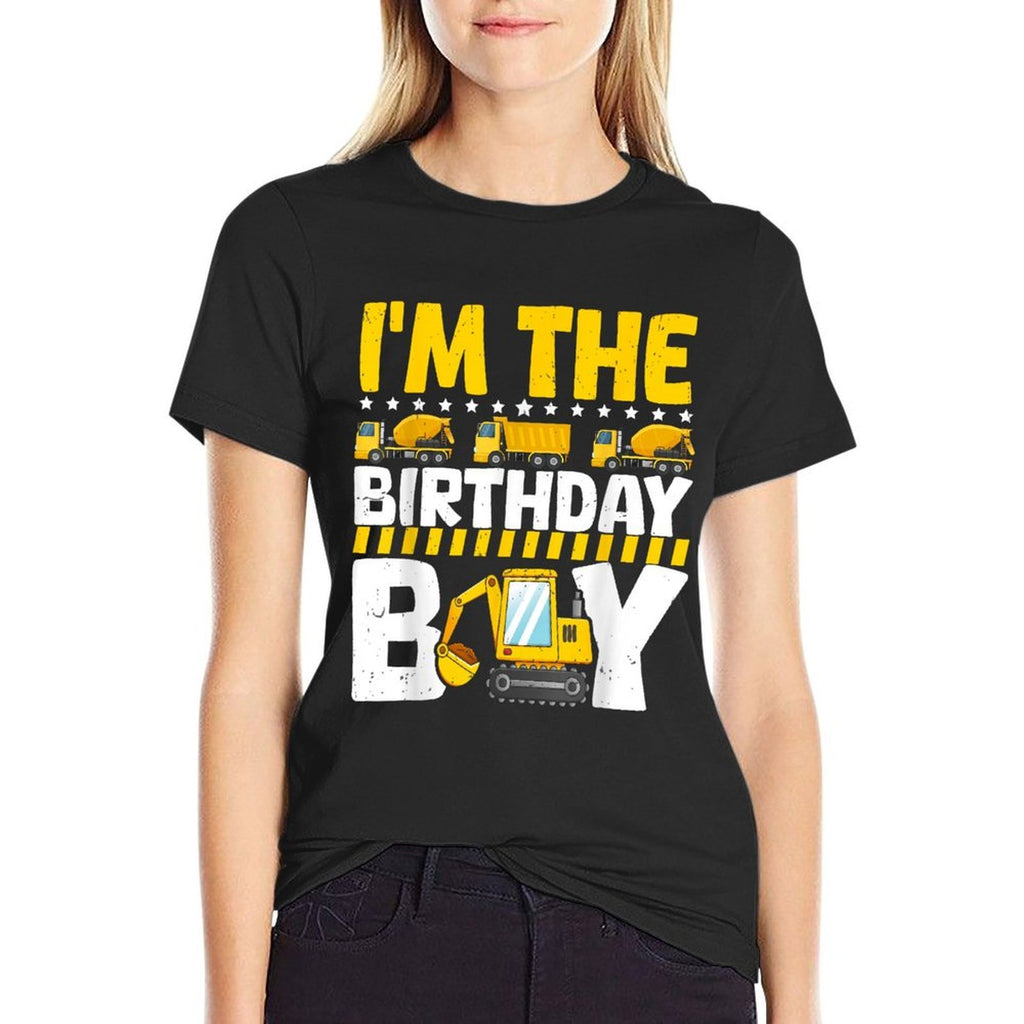 Family Theme Construction Birthday Party Supplies I'm The Birthday Boy Construction Theme Bday  Heathered Texture T-Shirt
