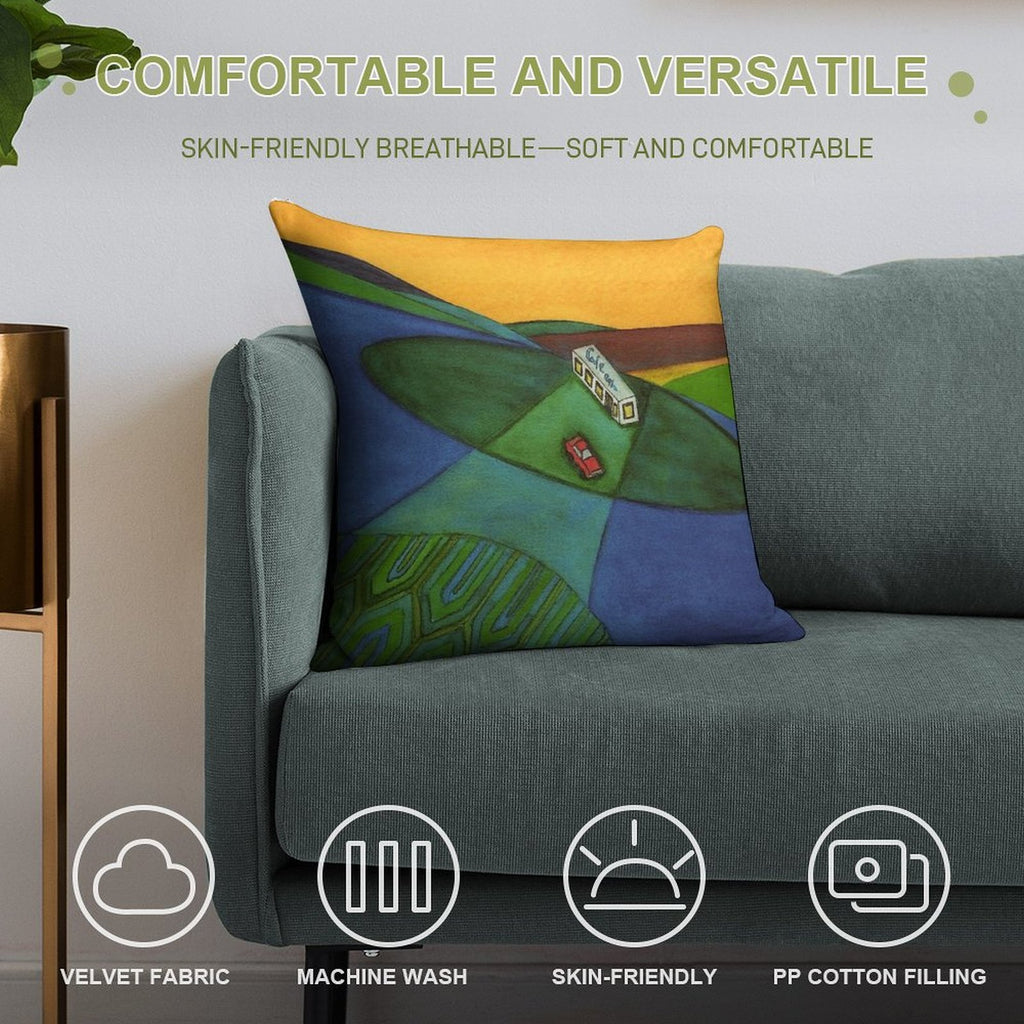 The Cafe on The Edge of The World Brand Pillow Soft Shrink-Resistant Throw Pillow