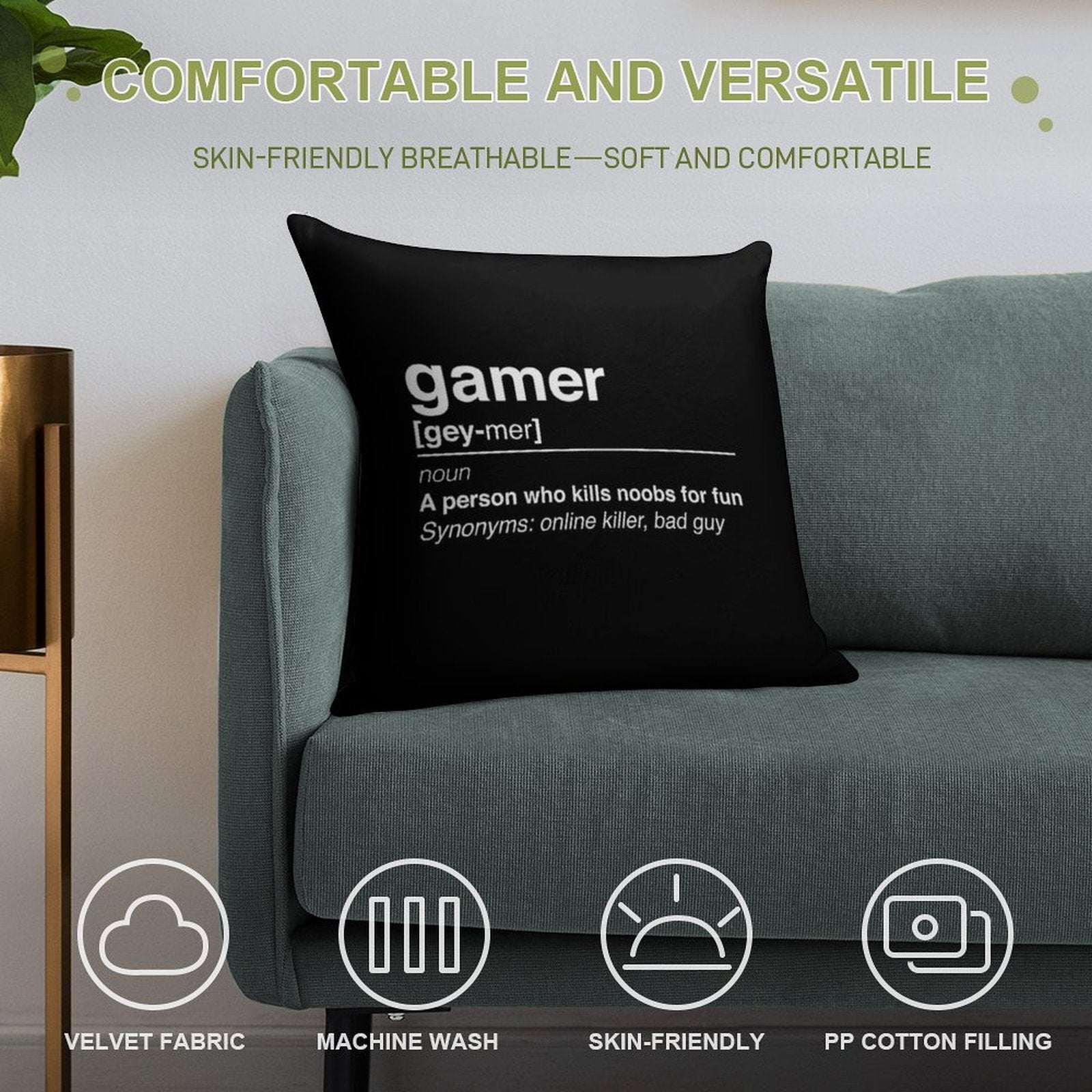 Gamer Definition Soft Ultra-Soft Texture Throw Pillow