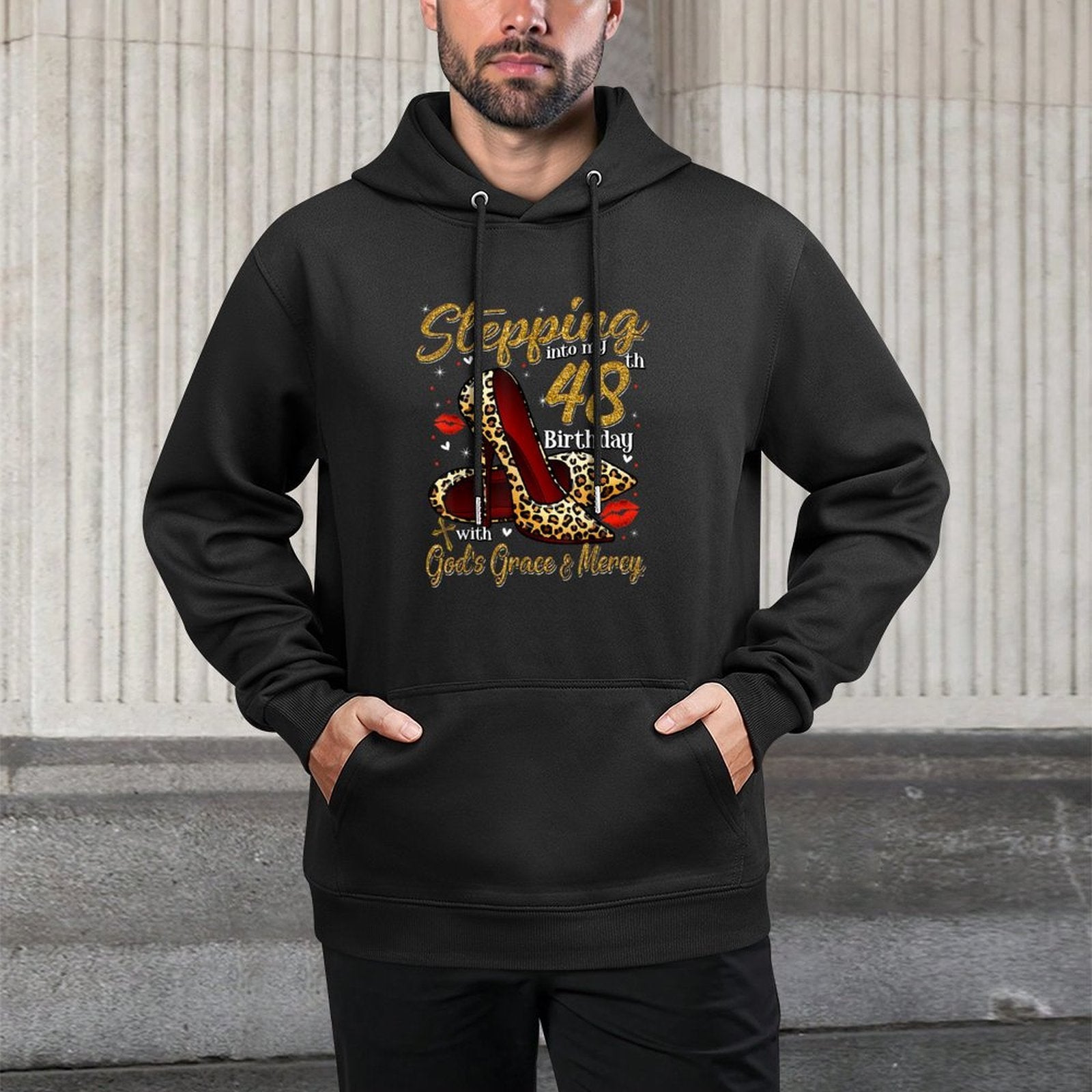 High Heels Stepping Into My 48th Birthday 48 And Fabulous Kangaroo Pocket Hoodie