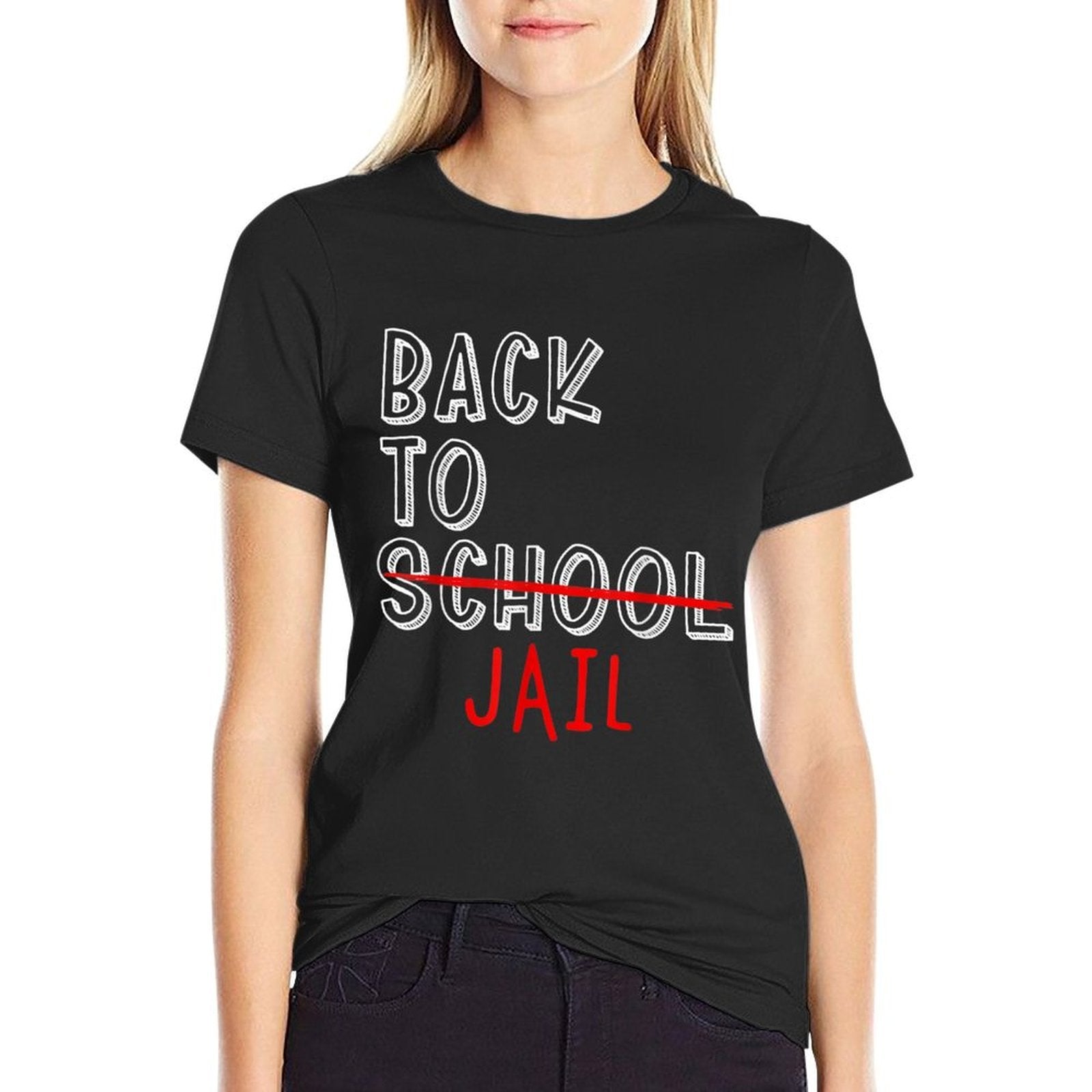 Back To Jail Funny Student Back To School Meme  Stretchy T-Shirt