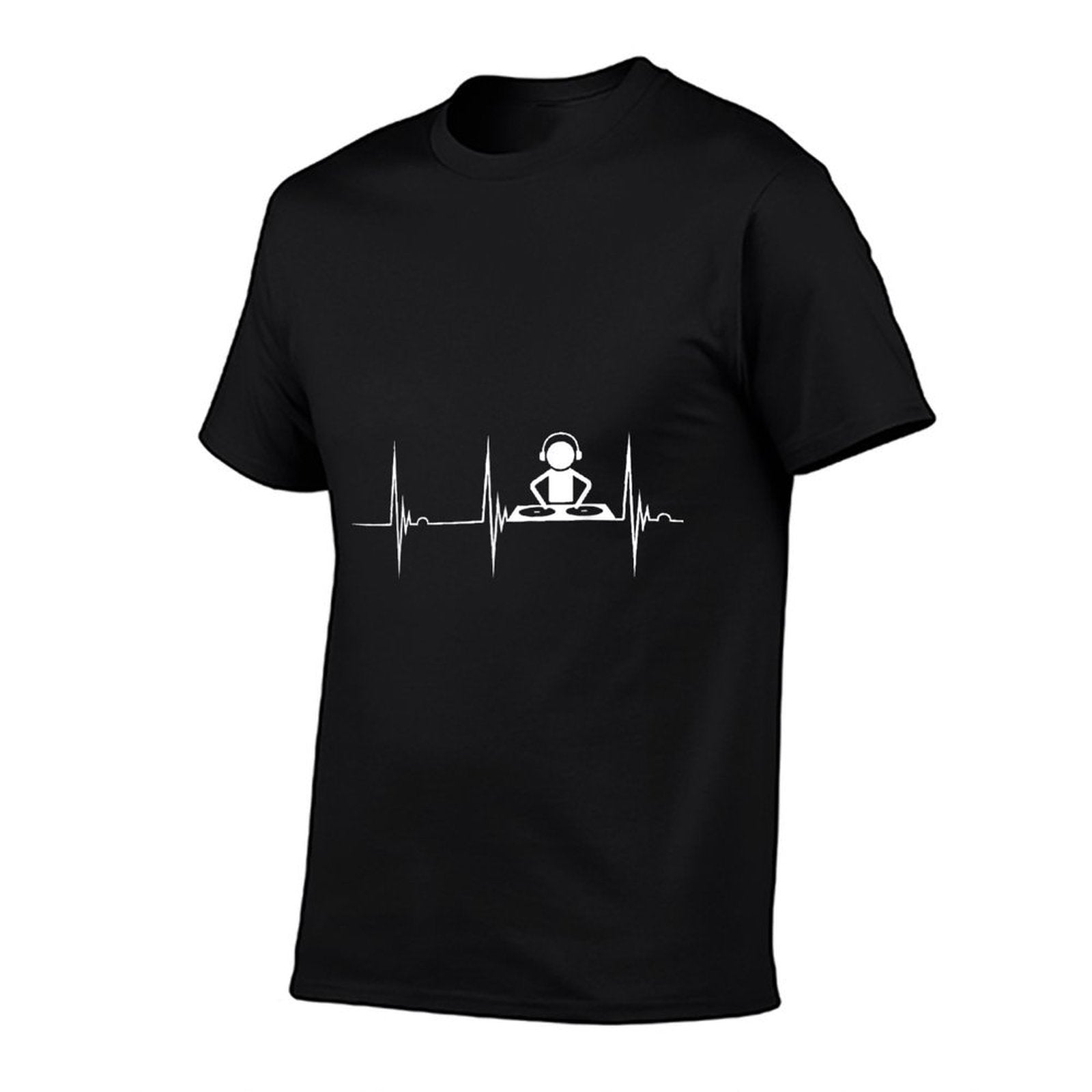 Music Producer Disc Jockey Heartbeat ECG Pulse DJ Mixing Console  Slim-fit Cut T-Shirt
