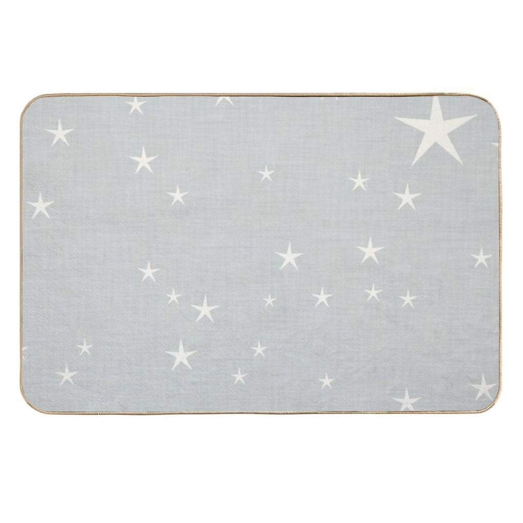 Grey Star with Fabric Texture - Narwhal Collection  Dirt-Trapping Bath Mat