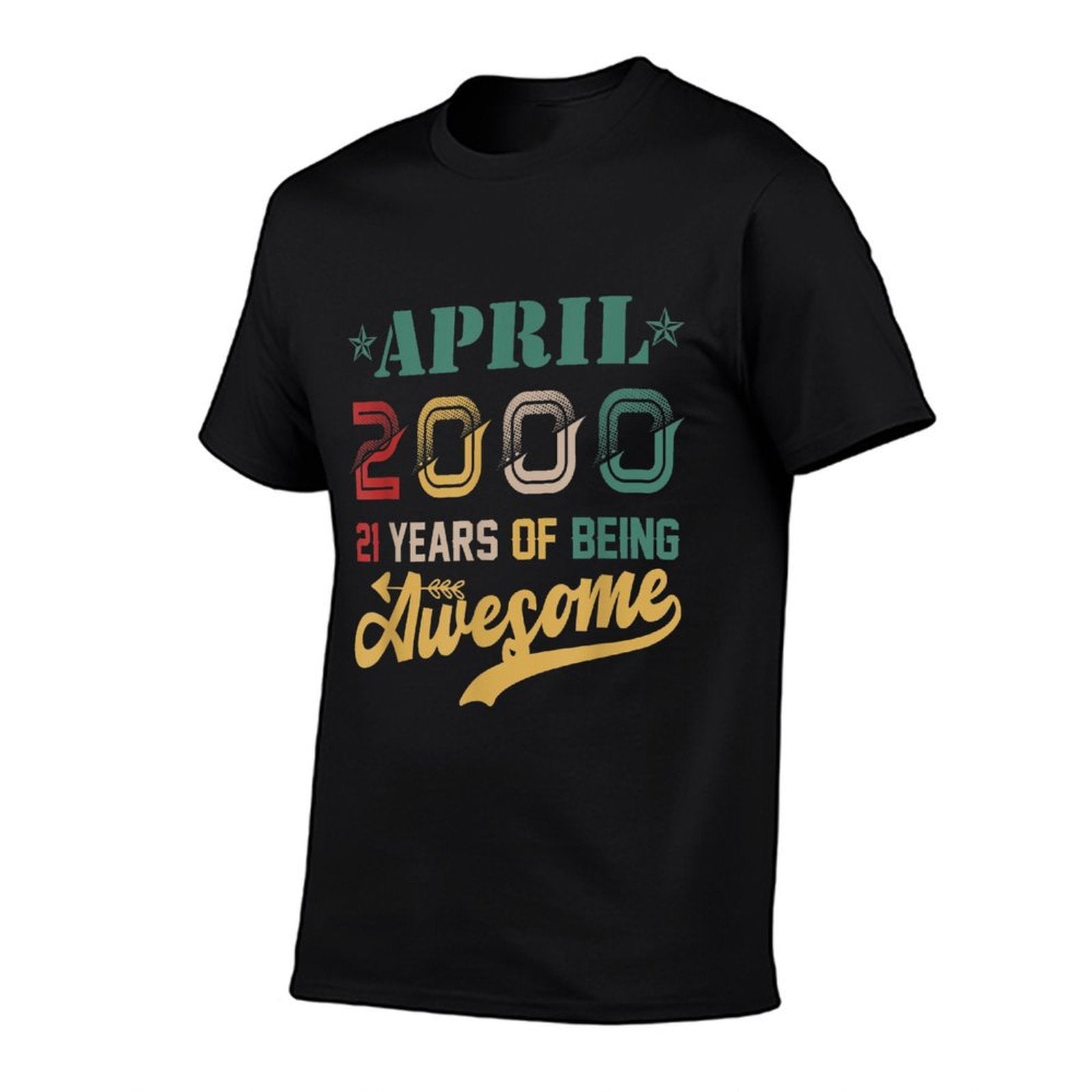 Vintage April 2000 Awesome 21 Years Old 21st Birthday  Slim-fit Cut T-Shirt