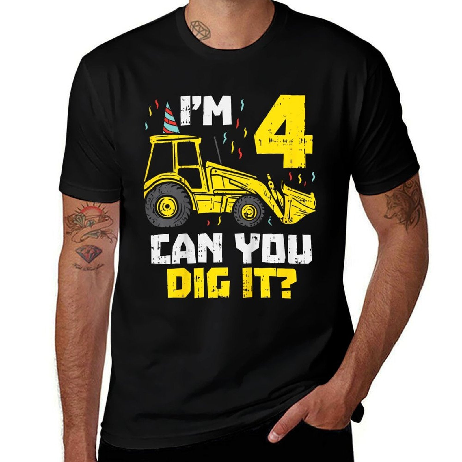 Kids 4 Can You Dig It Construction Truck 4th Birthday Boys Gift  Quick-drying T-Shirt