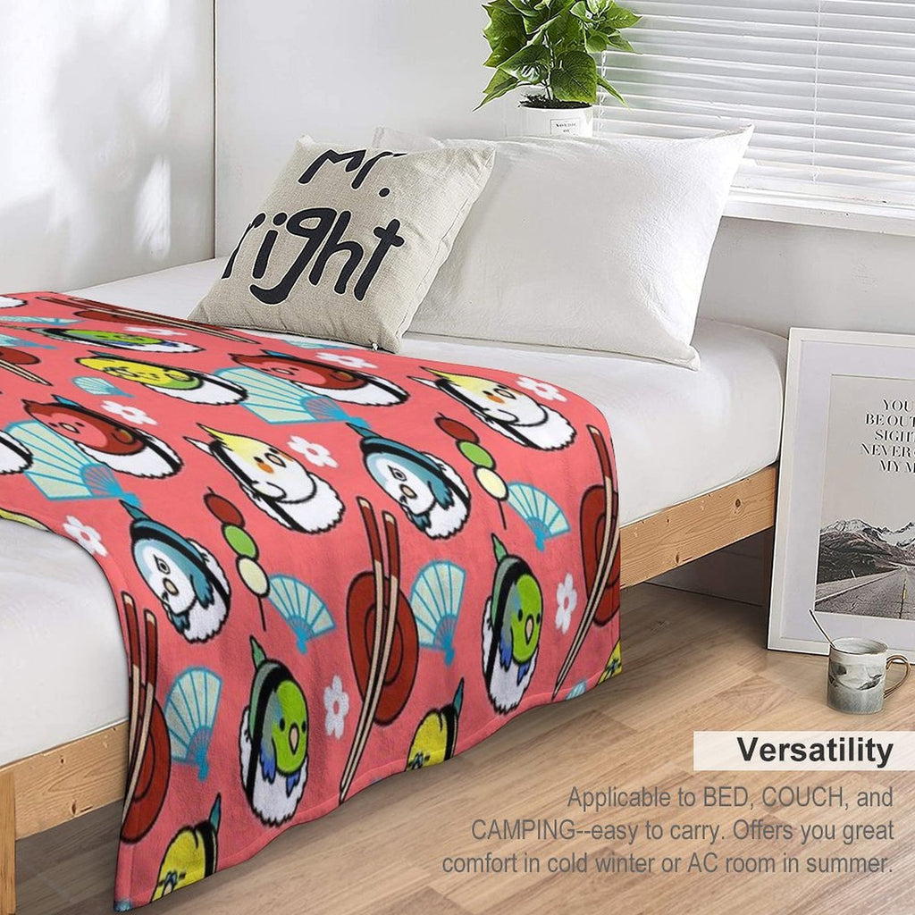 Sushi Time with Cody The Lovebird & Friends Plush Throw Blanket
