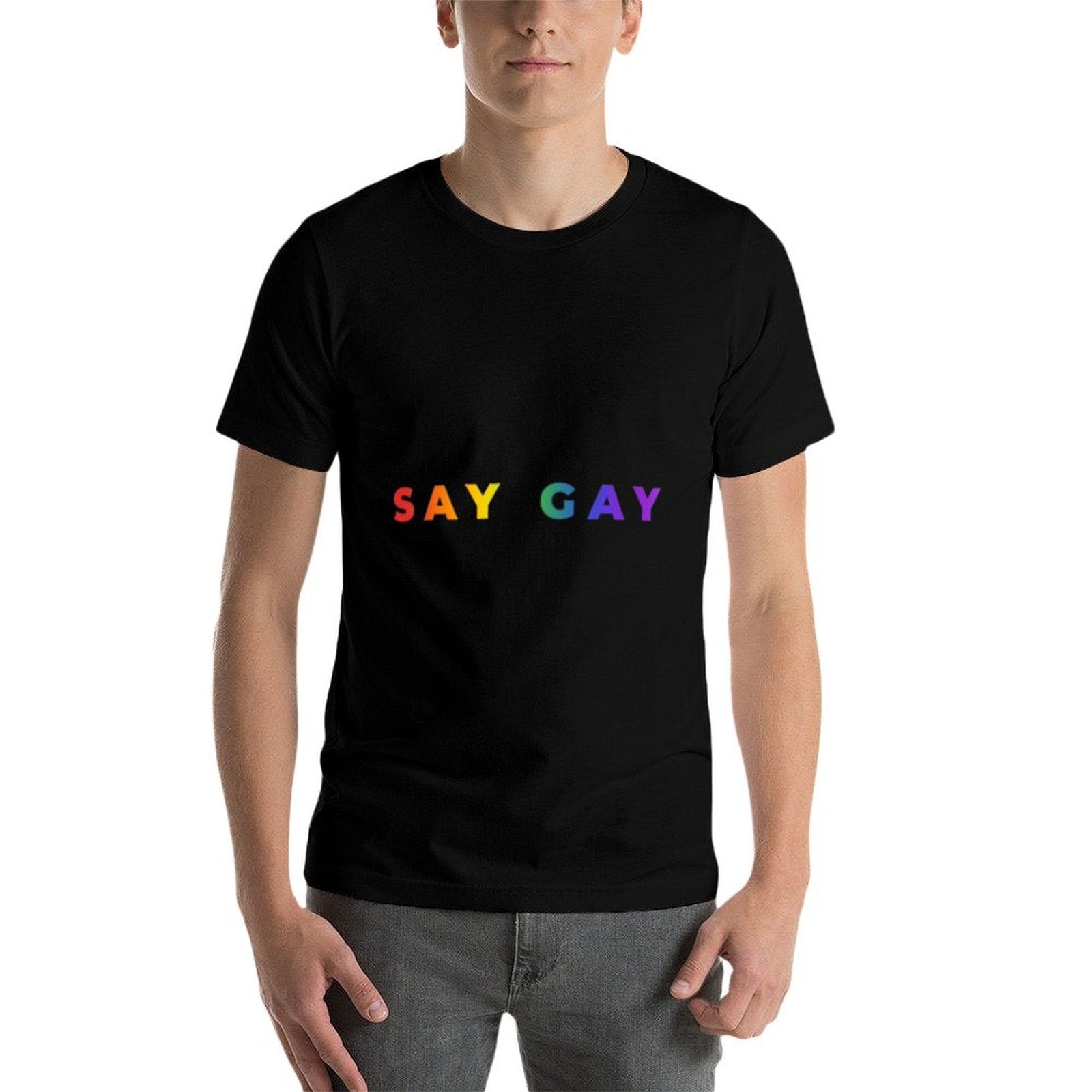 Small Say Gay Rainbow Subtle Pride Florida Equality LGBTQ  Versatile T-Shirt