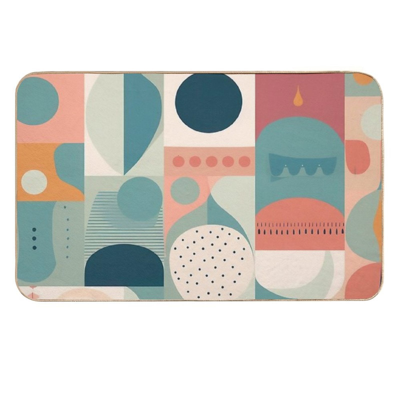 Geometric Design  Dirt-Trapping Bath Mat