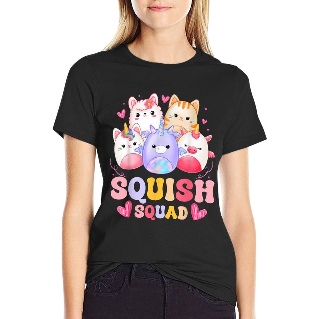 Squish Squad Birthday For Girls Kids Toddlers Groovy  Affordable Price T-Shirt