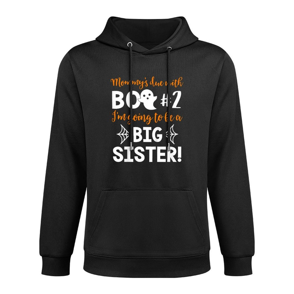 Kids Big Sister Halloween Pregnancy Announcement Boo #2 Adjustable Hood Hoodie
