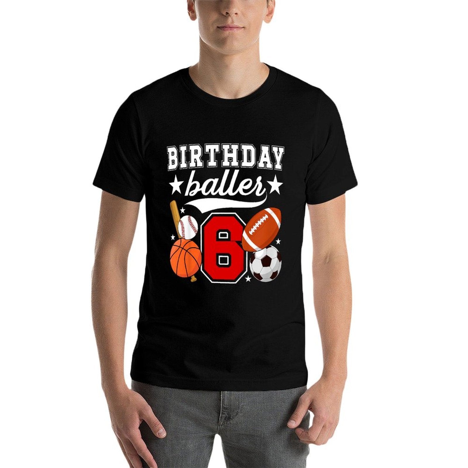 Kids 6th Birthday Sports Birthday Party Six Year Old Boy  Moisture-wicking T-Shirt
