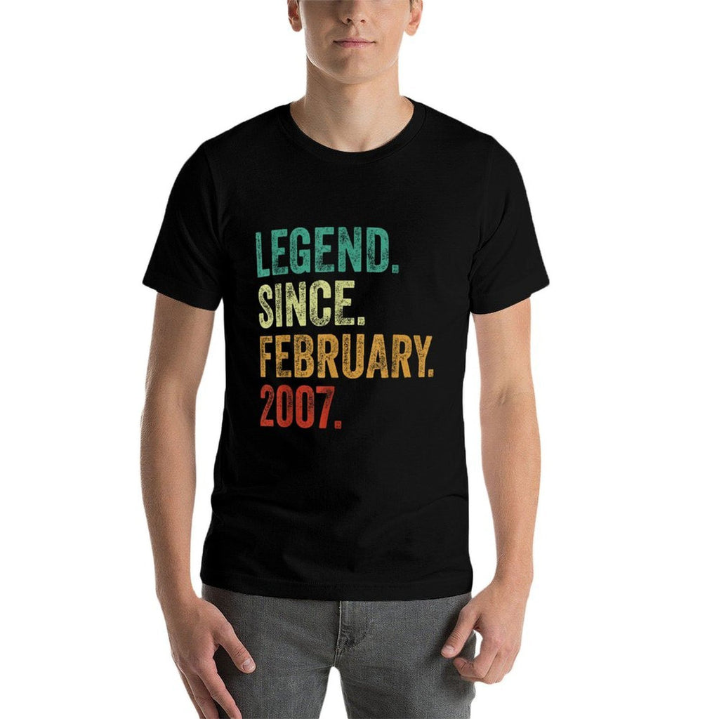 18 Years Old Legend Since February 2007 18th Birthday  Relaxed-fit T-Shirt