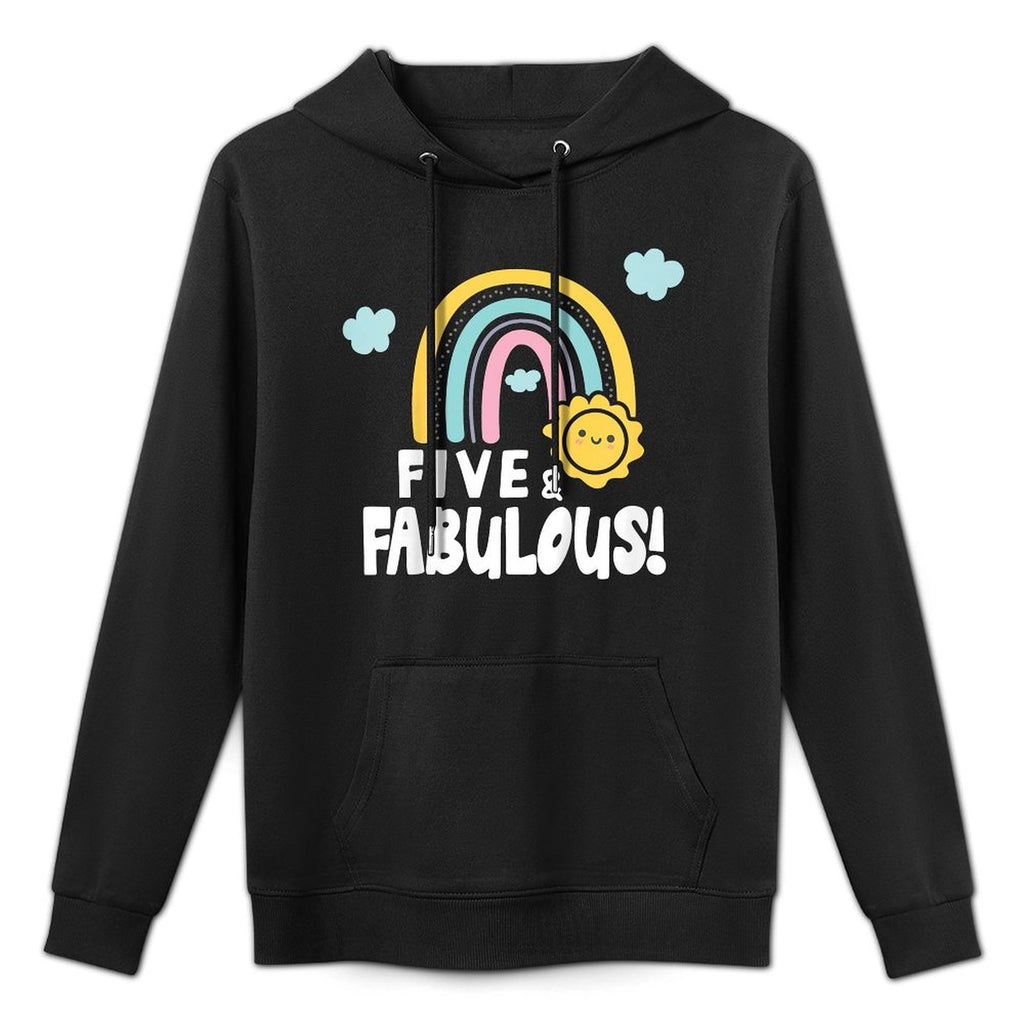 Kids Rainbows & Sunshine Five Year Old 5th Birthday Party All-Day Comfort Hoodie